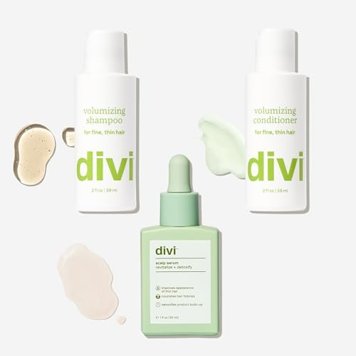 Divi Healthy Hair Goals Bundle: Scalp Health Serum, Volumizing Shampoo & Conditioner Set Avelisse