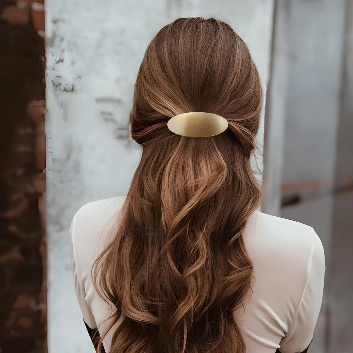 3-Inch Oval Vintage Metal Hair Clip – Gold Barrette for Long Thick Hair, Prom & Formal Events - görsel 10