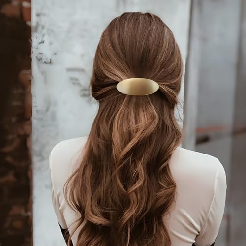 3-Inch Oval Vintage Metal Hair Clip – Gold Barrette for Long Thick Hair, Prom & Formal Events - görsel 9