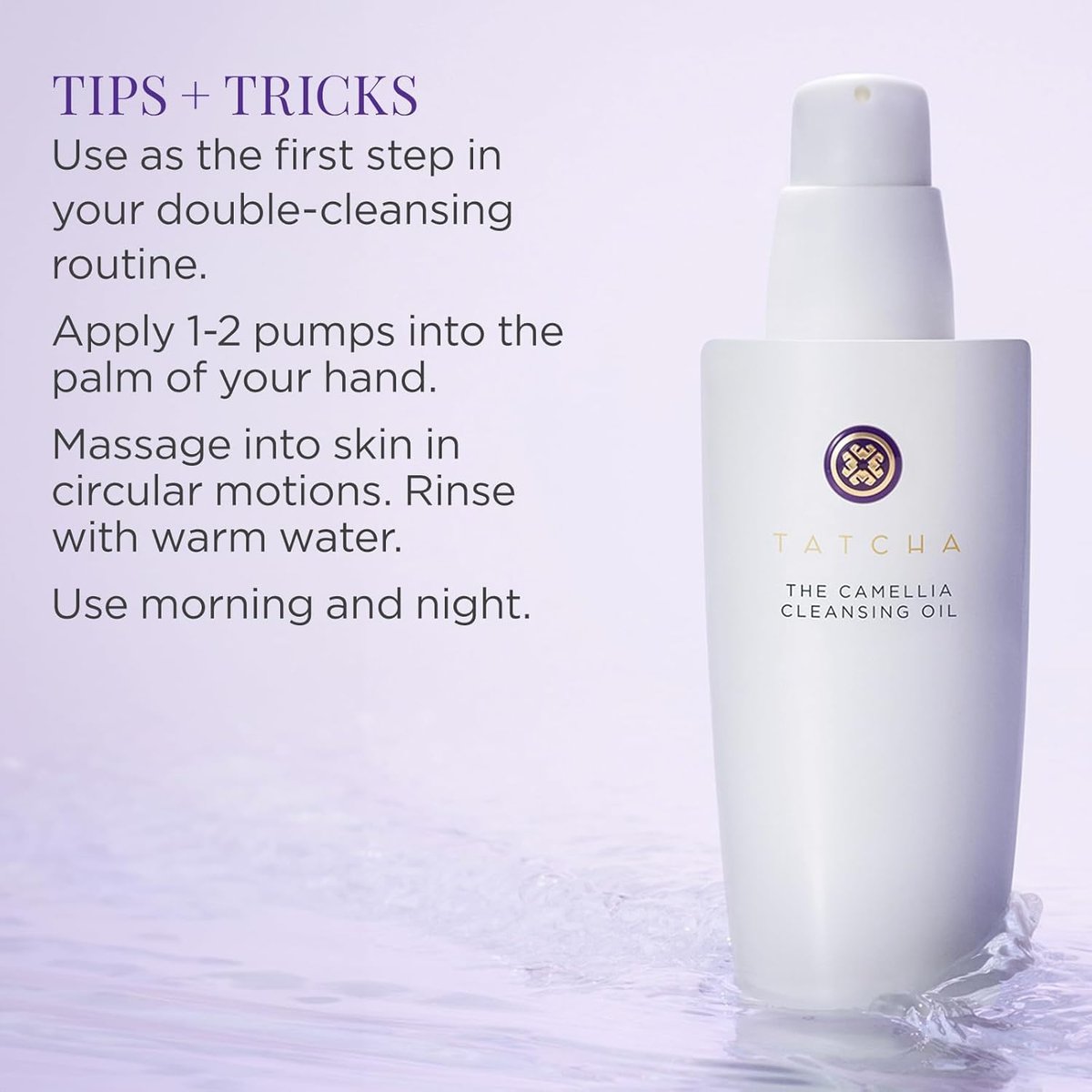 TATCHA The Camellia Cleansing Oil, Travel-Sized | Mini 2-in-1 Makeup Remover & Face Wash - Removes Makeup, Sunscreen, and Excess Oil Without Stripping | 50 ml / 1.7 fl. oz. Avelisse