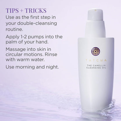 TATCHA The Camellia Cleansing Oil, Travel-Sized | Mini 2-in-1 Makeup Remover & Face Wash - Removes Makeup, Sunscreen, and Excess Oil Without Stripping | 50 ml / 1.7 fl. oz. Avelisse