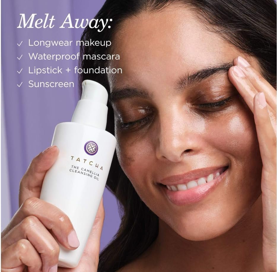 TATCHA The Camellia Cleansing Oil, Travel-Sized | Mini 2-in-1 Makeup Remover & Face Wash - Removes Makeup, Sunscreen, and Excess Oil Without Stripping | 50 ml / 1.7 fl. oz. Avelisse