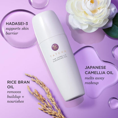 TATCHA The Camellia Cleansing Oil, Travel-Sized | Mini 2-in-1 Makeup Remover & Face Wash - Removes Makeup, Sunscreen, and Excess Oil Without Stripping | 50 ml / 1.7 fl. oz. Avelisse