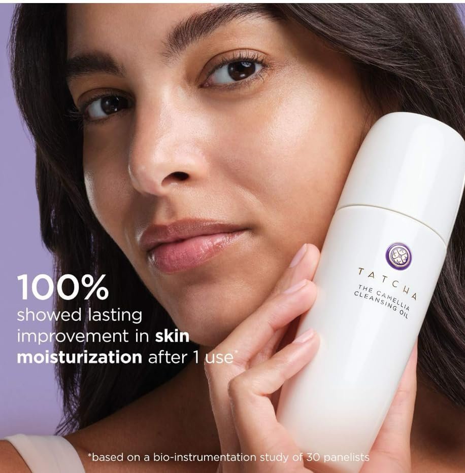 TATCHA The Camellia Cleansing Oil, Travel-Sized | Mini 2-in-1 Makeup Remover & Face Wash - Removes Makeup, Sunscreen, and Excess Oil Without Stripping | 50 ml / 1.7 fl. oz. Avelisse