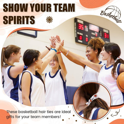 Hanaive 20 Pcs Basketball Hair Ties - No Crease Elastic Ponytail Holders for Girls, Women, Players, and Coaches (10 Styles) Avelisse