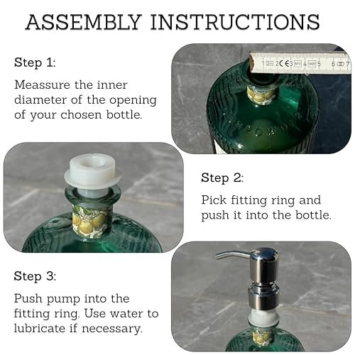 ALTGLAS Upcycling Kit for Soap Dispensers Pumps - Silicone Stoppers for 0.7-0.9 Inch Bottle Openings (3 Sizes, Pump Not Included) - görsel 8