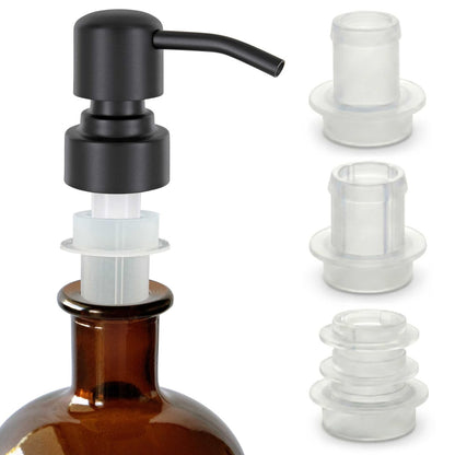 ALTGLAS Upcycling Kit for Soap Dispensers Pumps - Silicone Stoppers for 0.7-0.9 Inch Bottle Openings (3 Sizes, Pump Not Included)