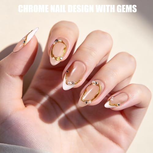 Teenitor Acrylic Nail Kit with Chrome Powder, Almond Tips, Art Brushes, Charms, 3D Gel, Tools, Stand - Complete Beginner Set - görsel 13