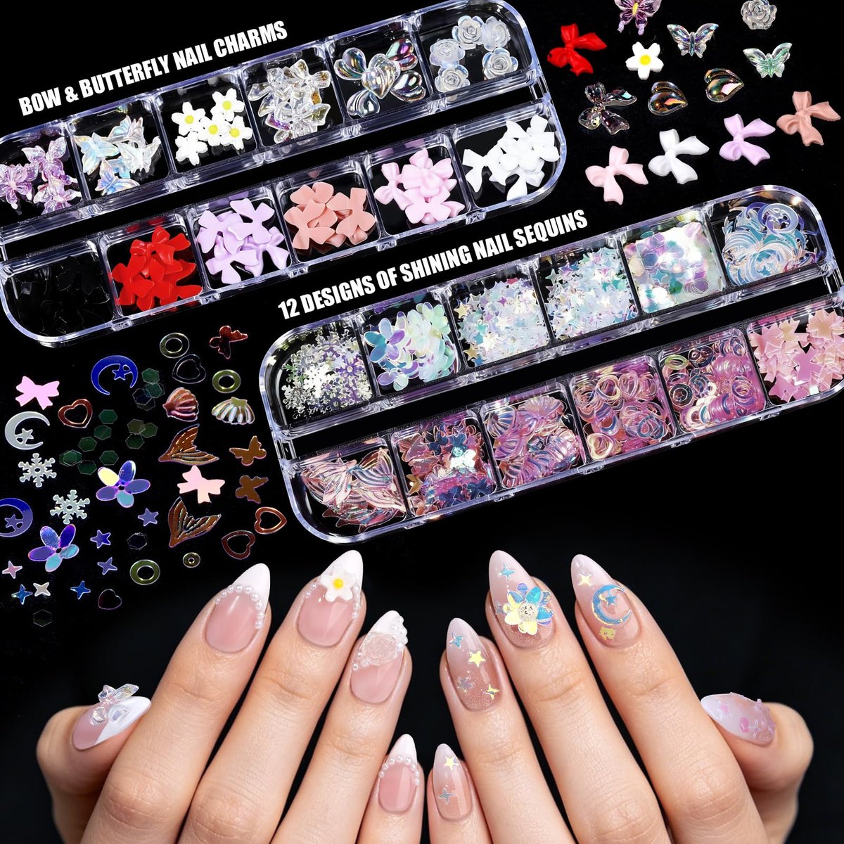 Teenitor Acrylic Nail Kit with Chrome Powder, Almond Tips, Art Brushes, Charms, 3D Gel, Tools, Stand - Complete Beginner Set - görsel 12