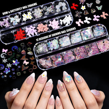 Teenitor Acrylic Nail Kit with Chrome Powder, Almond Tips, Art Brushes, Charms, 3D Gel, Tools, Stand - Complete Beginner Set