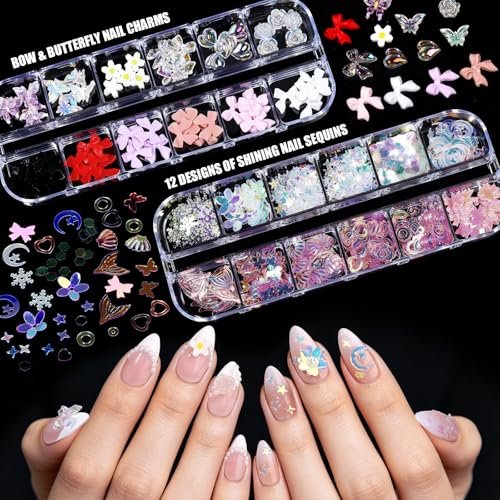 Teenitor Acrylic Nail Kit with Chrome Powder, Almond Tips, Art Brushes, Charms, 3D Gel, Tools, Stand - Complete Beginner Set - görsel 11