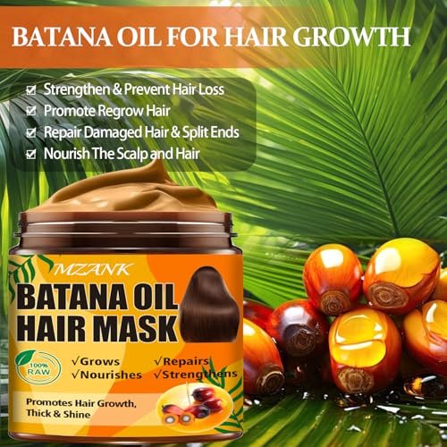 Batana Oil Hair Growth Serum & Keratin Treatment Mask - 40 Capsules Leave-in Anti-Frizz Conditioner for Damaged Hair - görsel 9