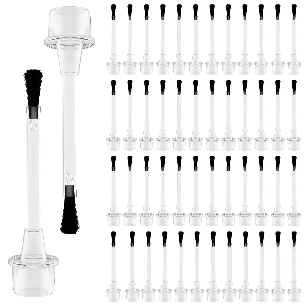 50-Piece Disposable Nail Polish Brush Set – Nail Art Replacement Brushes with Handles, Soft Bristles for Dip Powder, Acrylic & Gel Avelisse