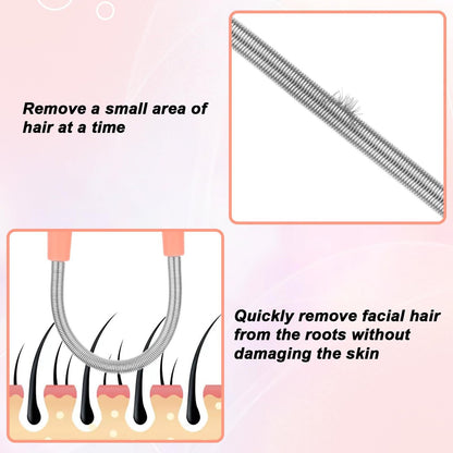 Molain 6 Pieces Facial Hair Remover Spring - Portable Eyebrow Face Epilator Coil for Women - Gentle Hair Removal for Chin, Cheek, Mustache & Upper Lip