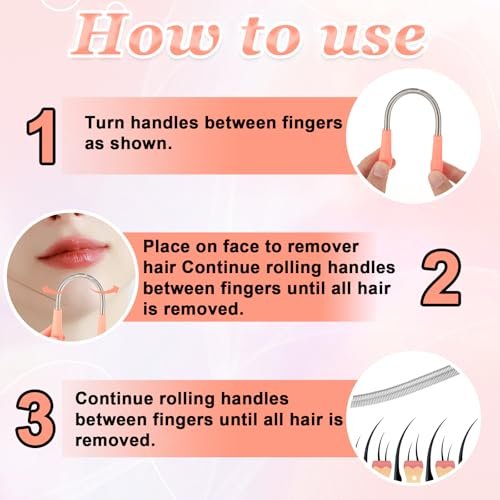Molain 6 Pieces Facial Hair Remover Spring - Portable Eyebrow Face Epilator Coil for Women - Gentle Hair Removal for Chin, Cheek, Mustache & Upper Lip - görsel 8