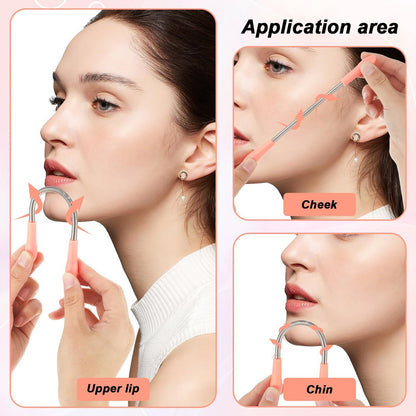 Molain 6 Pieces Facial Hair Remover Spring - Portable Eyebrow Face Epilator Coil for Women - Gentle Hair Removal for Chin, Cheek, Mustache & Upper Lip