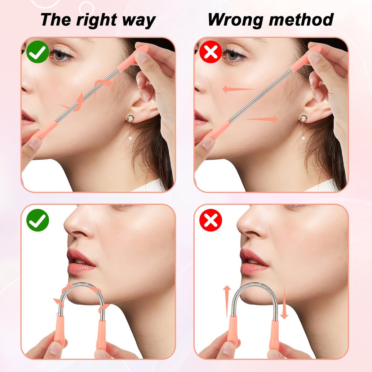 Molain 6 Pieces Facial Hair Remover Spring - Portable Eyebrow Face Epilator Coil for Women - Gentle Hair Removal for Chin, Cheek, Mustache & Upper Lip - görsel 11