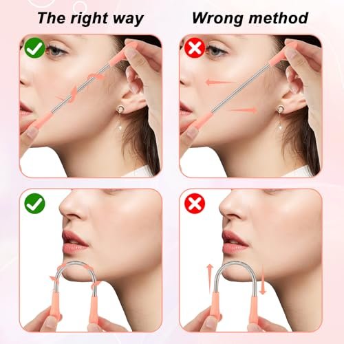 Molain 6 Pieces Facial Hair Remover Spring - Portable Eyebrow Face Epilator Coil for Women - Gentle Hair Removal for Chin, Cheek, Mustache & Upper Lip - görsel 12