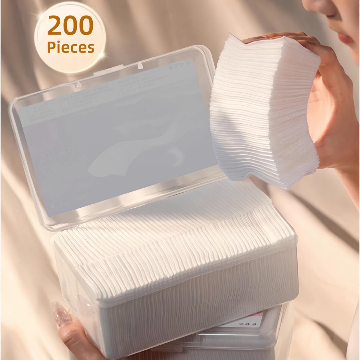 Thin Cotton Pads for Face, Large – Stretchable & Lint-Free: The unique weave allows the pad to stretch without – Image 17