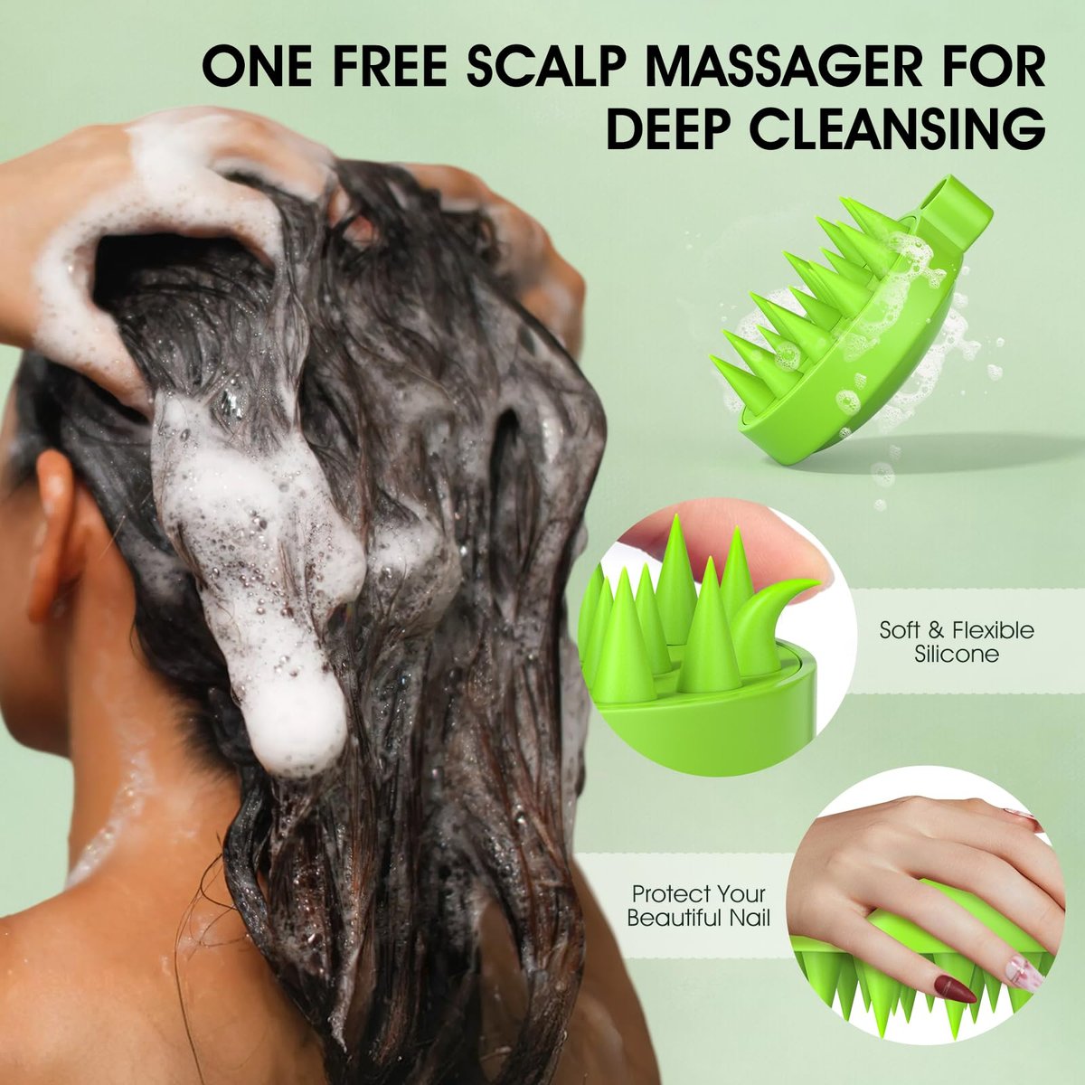 VOERUY Scalp Scrub with Tea Tree & Mint Oil – 2-in-1 Exfoliating Scalp Treatment for Clarifying & Removing Build-up, Includes Silicone Scalp Massager, 10.6 oz (300g) - görsel 13