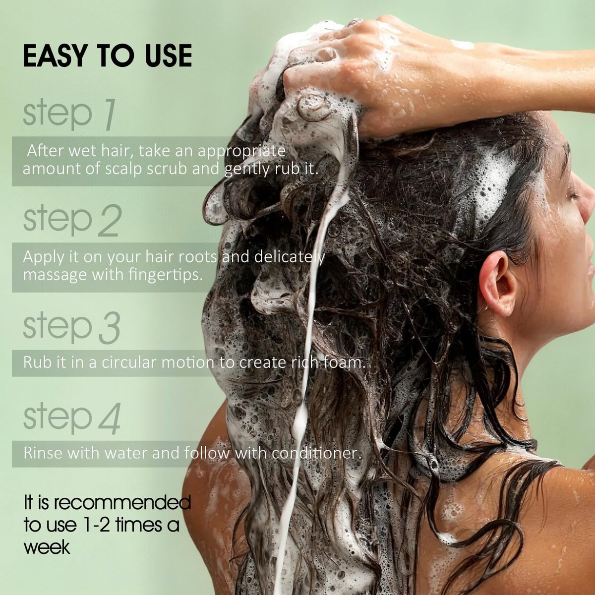 VOERUY Scalp Scrub with Tea Tree & Mint Oil – 2-in-1 Exfoliating Scalp Treatment for Clarifying & Removing Build-up, Includes Silicone Scalp Massager, 10.6 oz (300g) - görsel 11