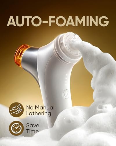 KINGDO 2-in-1 Face Scrubber & Makeup Remover Device - Smart Automatic Foaming Facial Cleansing Brush for Deep Cleansing, Exfoliating, and Makeup Removal - görsel 6