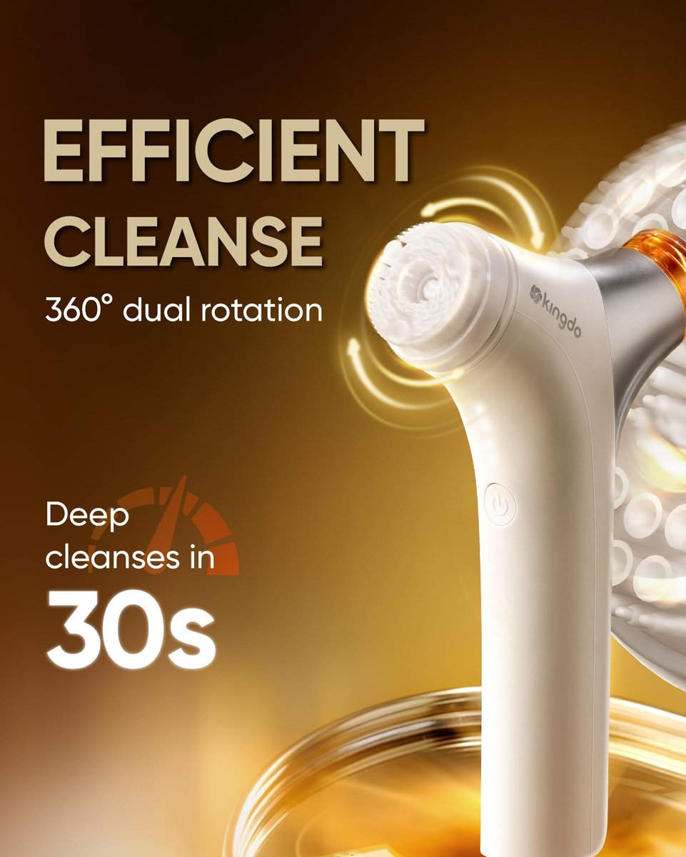KINGDO 2-in-1 Face Scrubber & Makeup Remover Device - Smart Automatic Foaming Facial Cleansing Brush for Deep Cleansing, Exfoliating, and Makeup Removal - görsel 9