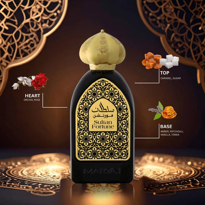 Maryaj Sultan - Fortune Long Lasting Eau de Parfum for Men and Women - Rose & Patchouli Fragrance - 3.4 oz