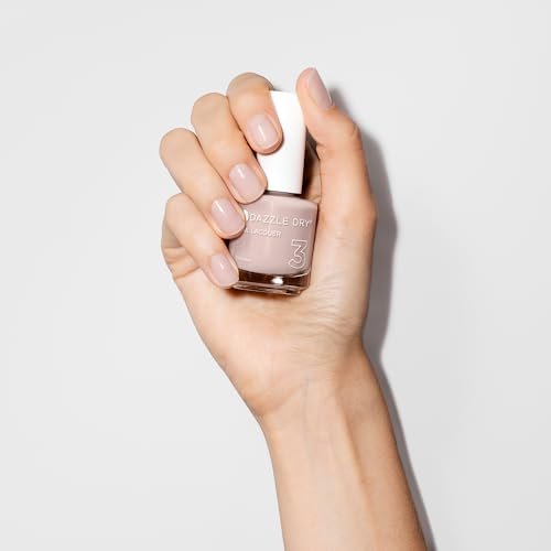 Dazzle Dry Nail Lacquer (Step 3) - Chiffon Moment - Sheer Warm Taupe Cream Nail Polish (0.5 fl oz) Avelisse