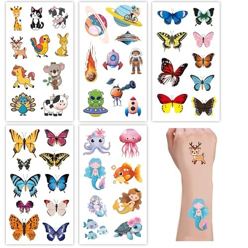 Sun Awesome 20 Sheets Cute Temporary Tattoos for Kids - Fun Pattern Stickers for Children, Toddlers, Boys & Girls - görsel 10