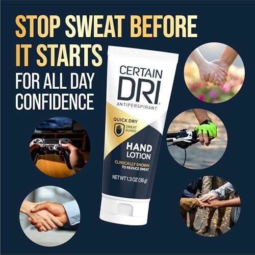 Certain Dri Antiperspirant Hand Lotion – 24-Hour Sweat Protection for Excessive Sweating & Palmar Hyperhidrosis, Fast-Drying, Non-Greasy, Fragrance-Free, Dermatologist-Tested, 1.3 oz - görsel 4