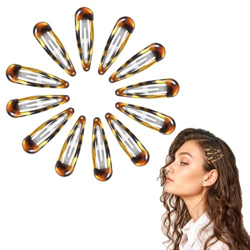 Nogeqi 12-Pack Metal Snap Hair Clips Tortoise – Vintage Hair Barrettes for Women & Girls, Secure Hold for All Hair Types - görsel 2