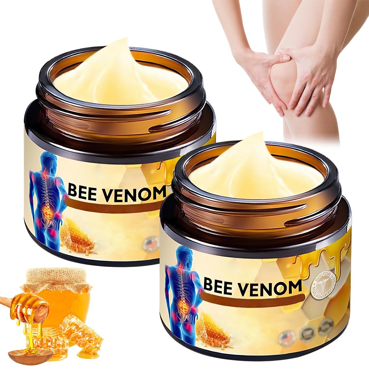 2-Pack Bee Venom Cream – Advanced Professional Moisturizer for Back, Neck, Hands & Knees by Egmsic Avelisse