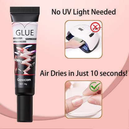 Super Strong Nail Glue for Acrylic Press-On Nails - Fast-Drying, Water-Resistant, No UV Light Needed