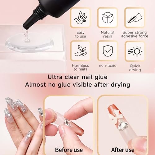 Super Strong Nail Glue for Acrylic Press-On Nails - Fast-Drying, Water-Resistant, No UV Light Needed - görsel 6