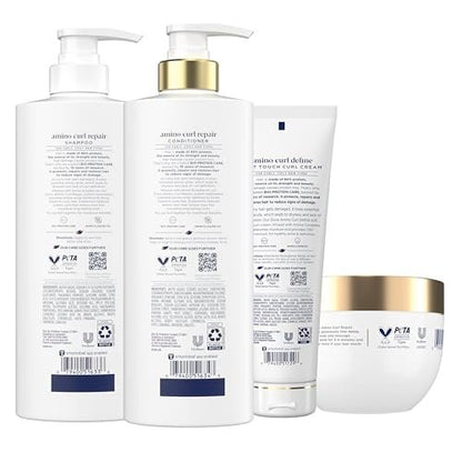 Dove Amino Curl Regimen Pack: Shampoo, Conditioner & Hair Mask for Curly, Coily Hair with Bio-Protein Care Technology & Jojoba Oil (4 Piece Set) Avelisse