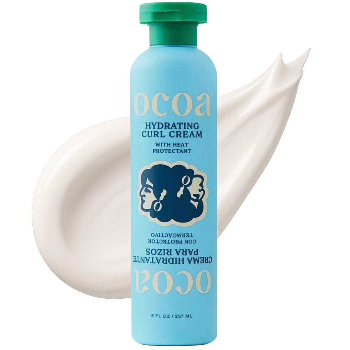 OCOA Beauty Hydrating Curl Cream with Hibiscus, Mango Butter & Marula Oil – Curl Defining Cream for Curly & Wavy Hair – Moisturizes, Controls Frizz, Adds Shine & Softness, Protects from Heat – 8oz Avelisse