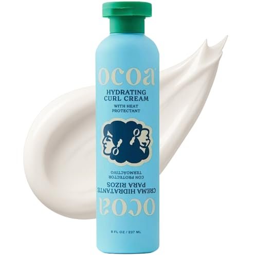 OCOA Beauty Hydrating Curl Cream with Hibiscus, Mango Butter & Marula Oil – Curl Defining Cream for Curly & Wavy Hair – Moisturizes, Controls Frizz, Adds Shine & Softness, Protects from Heat – 8oz Avelisse