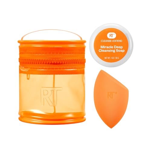 Real Techniques Miracle Blend + Cleanse 3 Piece Set – Makeup Sponge & Solid Soap with Travel Tote, Cruelty-Free & Latex-Free - görsel 2