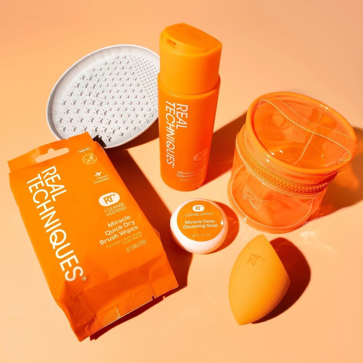 Real Techniques Miracle Blend + Cleanse 3 Piece Set – Makeup Sponge & Solid Soap with Travel Tote, Cruelty-Free & Latex-Free - görsel 15