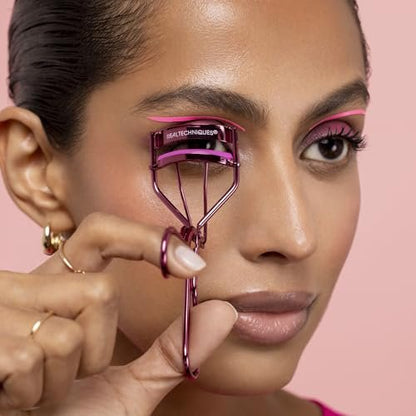 Real Techniques Double Time Brush + Lash 4 Piece Set – Dual-Ended Eye Makeup Brushes, Travel-Friendly Storage Caps, Eyelash Curler Included, Cruelty-Free Avelisse