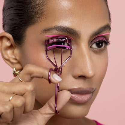 Real Techniques Double Time Brush + Lash 4 Piece Set – Dual-Ended Eye Makeup Brushes, Travel-Friendly Storage Caps, Eyelash Curler Included, Cruelty-Free Avelisse