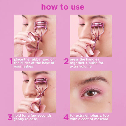 Real Techniques Miracle Eyelash Curler – Gentle, Pinch-Free Lash Lift for Stunning Volume, Travel-Size, Cruelty-Free (Pink, 1 Count)