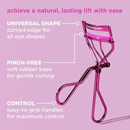 Real Techniques Miracle Eyelash Curler – Gentle, Pinch-Free Lash Lift for Stunning Volume, Travel-Size, Cruelty-Free (Pink, 1 Count)