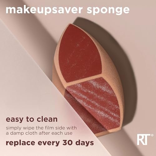 Real Techniques Makeupsaver Sponge + Brush Trio – Makeup Blending Sponge & Brushes for Liquid & Cream Foundation, Natural Finish, Reduces Makeup Waste, Cruelty-Free & Latex-Free, 3 Piece Set Avelisse