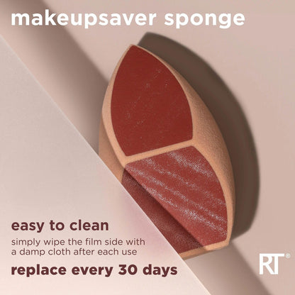 Real Techniques Makeupsaver Sponge + Brush Trio – Makeup Blending Sponge & Brushes for Liquid & Cream Foundation, Natural Finish, Reduces Makeup Waste, Cruelty-Free & Latex-Free, 3 Piece Set Avelisse