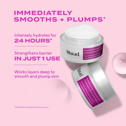 Murad Restorative Hydro-Hyaluronic Face Cream – Intense Hydration with Hyaluronic Acid, Coconut Extract & Shea Butter for Plump, Smooth Skin - 1.7 Fl Oz Avelisse