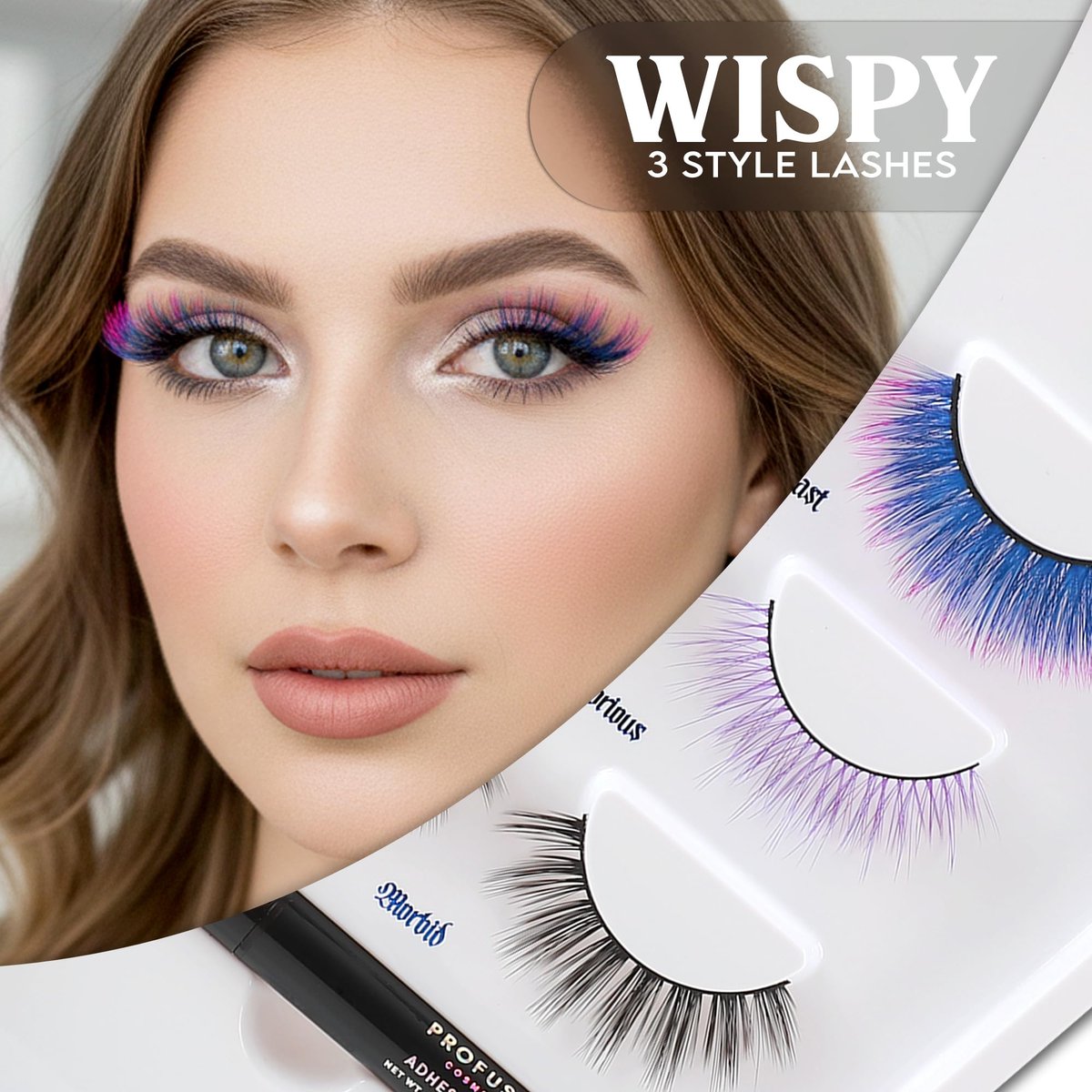 Profusion Cosmetics Lash Madness False Eyelashes with Adhesive Liner Pen - 3 Bold Lash Styles, Faux Mink, Lightweight & Comfortable All-Day Wear - görsel 5