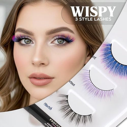 Profusion Cosmetics Lash Madness False Eyelashes with Adhesive Liner Pen - 3 Bold Lash Styles, Faux Mink, Lightweight & Comfortable All-Day Wear