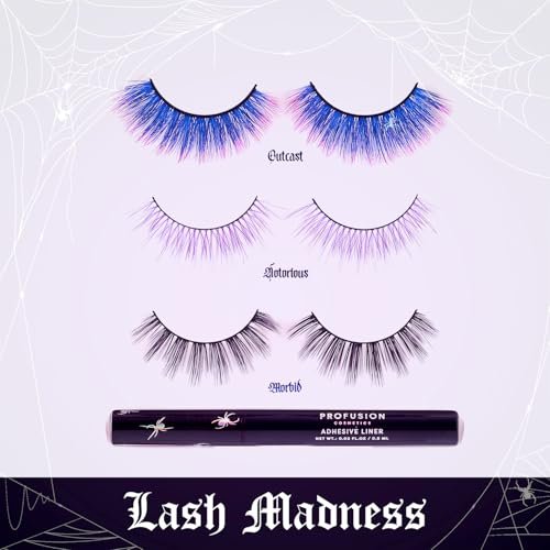 Profusion Cosmetics Lash Madness False Eyelashes with Adhesive Liner Pen - 3 Bold Lash Styles, Faux Mink, Lightweight & Comfortable All-Day Wear - görsel 10